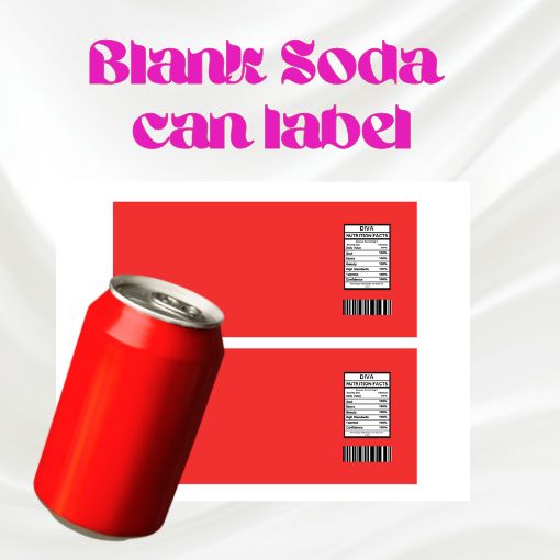 BLANK SODA CAN LABEL